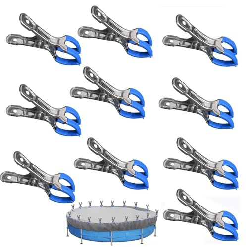XZHDNLY Pinzas para Cubierta de Piscina Elevada, 10 Piezas de Abrazaderas Resistentes para Fijar Lona de Piscina, Protección contra Viento (B)