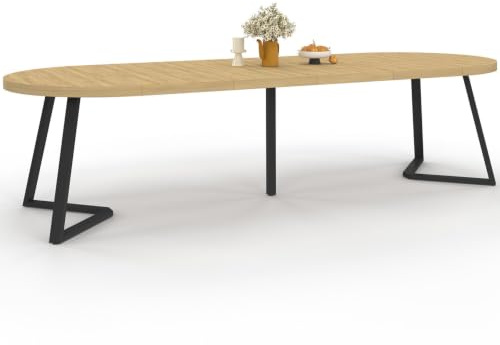 IDMarket - Table à Manger Extensible Ronde Selma 110-300 cm Bois et Noir