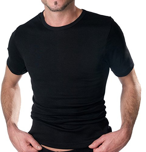 HERMKO 16800 Herren Kurzarm Shirt Unterhemd mit 1/4-Arm aus Baumwolle/Modal, Halbarm T-Shirt Zertifiziert nach Oeko-TEX® Standard 100. 06.0.41689. 06.0.41689