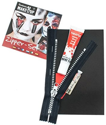 Reißverschluss Horror-Set mit Blut und Kleber