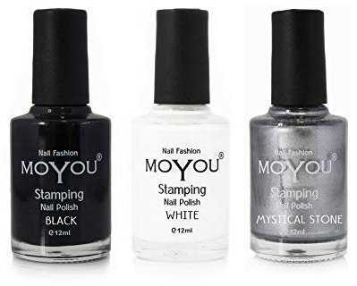 MoYou Nails 3er-Set Stempel-Nagellack für schöne Nagelkunst-Designs 3er Set – Packung 4 - Bundle 106
