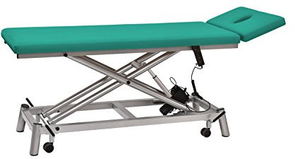 Therapieliege pader.eco fresh 2.0 mit Turbomotor, Agave, Gestell Silber, Radachshebesystem