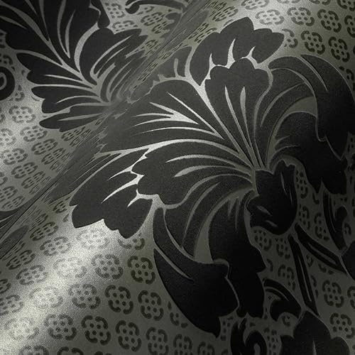 A.S. Création Architects Paper beflockte Vliestapete Luxury Wallpaper Tapete mit Ornamenten barock 10,05 m x 0,52 m grau metallic Made in Germany 305444 30544-4