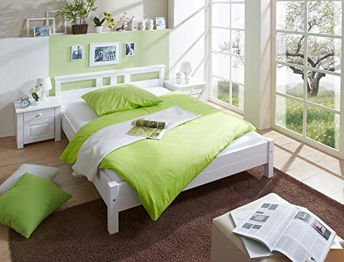 TiCAA Einzelbett Doppelbett Gästebett, Merci für Schlafzimmer, Kinderzimmer Kiefer Massivholz Bettgestell 90 x 200 cm