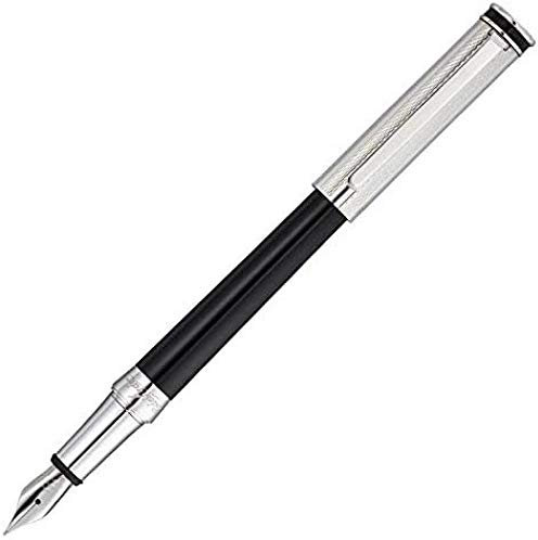 Waldmann Füllhalter Tuscany, Linien-Design, schwarz, Sterling Silber, Feder:fein (F)