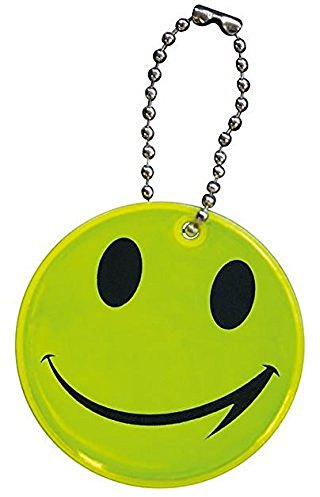 Smiley Sicherheitsanhänger SMILE für Schulranzen ,Taschen , Koffer reflektierend, signalgelb , 5cm