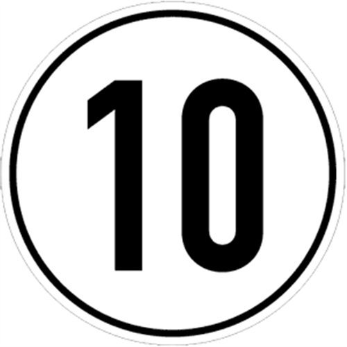 Schild Geschwindigkeitsschild, 10 km/h, Alu, Ø 20 cm