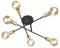 Trio Leuchten 606700632 Cross A++ to E, Deckenleuchte, Metall, E27, Schwarz matt, 56.6 x 56.6 x 19.11 cm