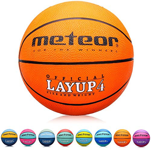 meteor Layup Kinder Mini Basketball ideal auf die Jugend Kinderhände - von 4-8 Jährigen abgestimmt idealer Basketball für Ausbildung weicher Basketball mit griffiger Oberfläche