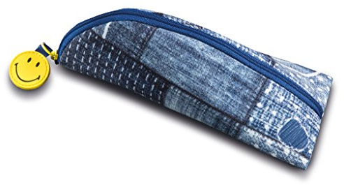 NICI 41531 Smiley Dreieck-Mäppchen, Jeans, 20 x 7 cm