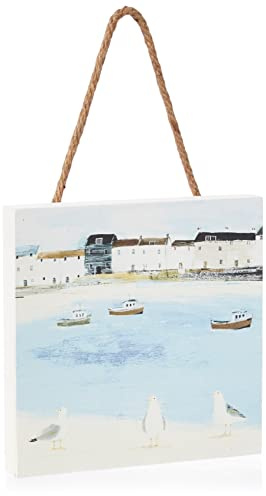 Hannah Cole Waiting for The Catch 20 x 20cm Wooden Wall Art, Multi Coloured