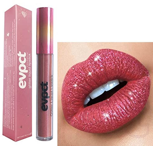 Allbesta 15 Farben Matte Glitzer Lippenstift Metallic Pearl Lipgloss Wasserdicht Dauerhaft