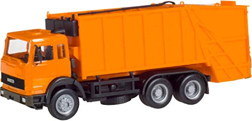 Herpa LKW Modell Mercedes Iveco Turbo Pressmüllwagen kommunal, Miniatur im Maßstab 1:87, Sammlerstück, Made in Germany, Kunststoff
