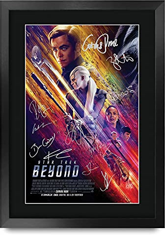 HWC Trading Star Trek Beyond The Cast Geschenke Printed Poster Autogramm Bild für Film-Memorabilia Fans - A3 Eingerahmt