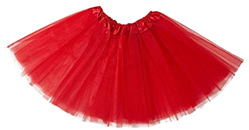 Ksnnrsng Damen Adult Teen Tutu Röcke Ballett Petticoat Hen Party Unterröcke für Abend Weihnachten (rot)