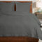 Pizuna Coton peigné Ensemble de Housse de Couette 240x220 cm 2 Personnes Gris foncé, 100% Coton Longue Tige 400 Fils Armure Satin, Housse de Couette de Luxe avec Fermeture à Boutons Gris foncé