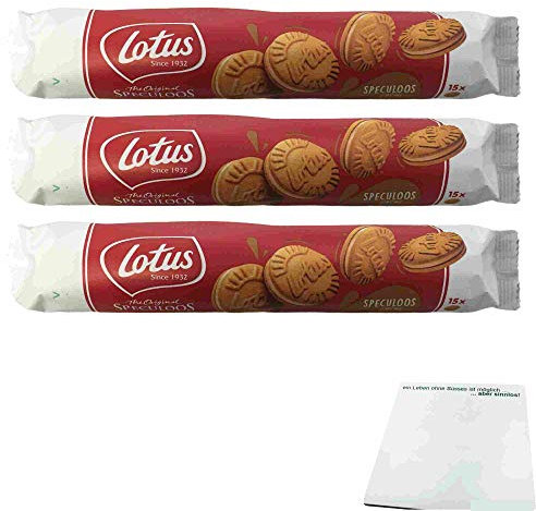Lotus The Original Speculoos Doppelkeks Spekulatius Creme 3er Pack (3x150g Rolle) + usy Block
