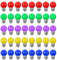V-TOO LED Bunte E27 Farbige Glühbirnen 3W=30W Dekoratives Licht und Design 240 Lumens AC220V-240V Dekorationslampe Gemischte Farben Rot Gelb Blau Grün Lila - 40er Pack
