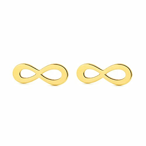 Ohrringe, Gold, Unendlichkeit, groß, glatt glänzend, 9 Karat - Geschenkbox - Garantiezertifikat