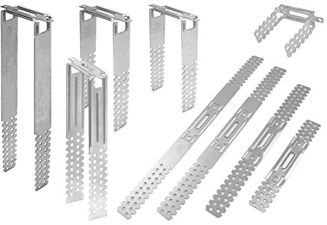 Gancio diretto ES75 (10 pezzi), dimensioni: 200 x 30, lunghezza lato: 75 mm, spessore materiale: 0,8 mm, densità materiale: 7,87 kg/dm².