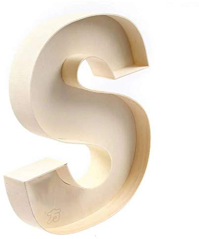 22cm Wooden Fillable Letter S - Personalised A-Z Full Alphabet Letters (Number)