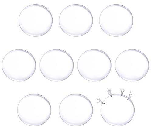 Fumanduo 10Pcs Soporte para Extensión de Pestañas Soporte para Pestañas Postizas, Almohadilla de Silicona Trasplante de Pestañas Pestañas Almohadilla Adhesiva para Pestañas (3 cm)