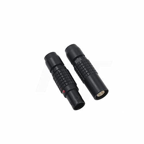 HangTon Kompatibel mit Lemo 1B FGG PHG-Stecker, männlich, weiblich, kreisförmig, Push-Pull-freie Buchse und Kabelstecker (6-polig, schwarz)