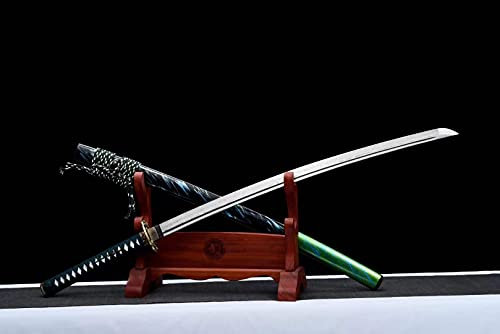 KPTKP 103 cm handgemachte Samurai-Schwerter,Hundert veredelte Stahlklinge,Massivholzscheide und aus reinem Kupfer geschnitzter Handschutz,echtes Katana für Cosplay-Dekor-Display-Sammeln