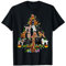 Poodle Tree Christmas Holiday - Herren, Damen, Unisex Kinder - T-Shirt - Schwarz - Cartoon - Vatertag, Weihnachten, Geburtstag, Muttertag - Unikat-Pudel-Weihnachtsbaum-Design - Kurzarm - S - EU Small