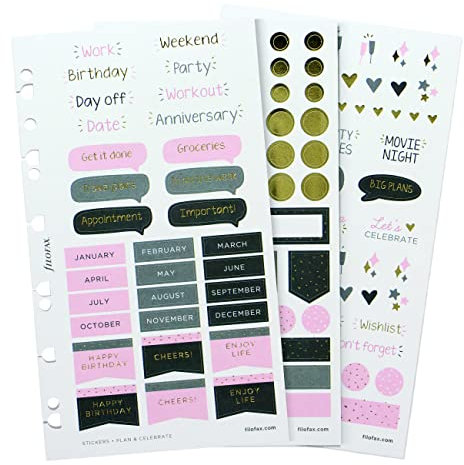Filofax Zubehör, Konfetti-Kollektion, Aufkleber-Set, 284 wiederverwendbare Aufkleber (B132701) mehrfarbig