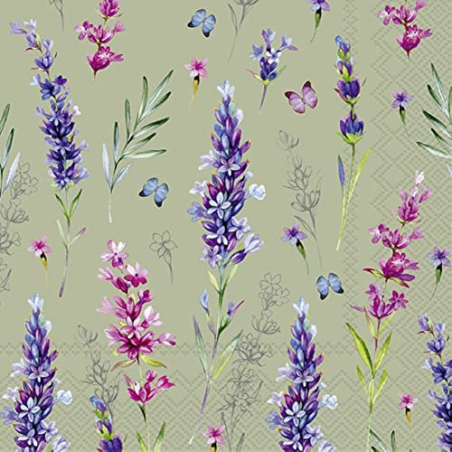 IHR Ideal Home Range - Papierservietten Lisa Olive 20 Stück Lunch-Servietten