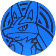 Pokémon TCG Münze LUCARIO [Blau], 35 mm Durchmesser, Sammelkartenspiel, 7+ Jahre, Pokémon