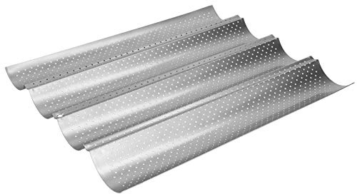 Moule à pain français Waves, plateau à pain perforé, plateau de cuisson pour baguette, four de cuisson, grille-pain, multi-rainures antiadhésives, moule de cuisson pour baguette(four slots)