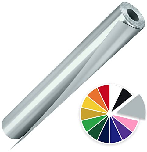 Artcut Plotterfolie Textil, 30.5 * 300cm Plotterfolie, Vinylfolie Plotter für T shirt, Transferfolie Plotter für DIY, Plotterfolie Vinyl Flexfolie Plotter Textil zum Aufbügeln, Vinylfolie(Silber)