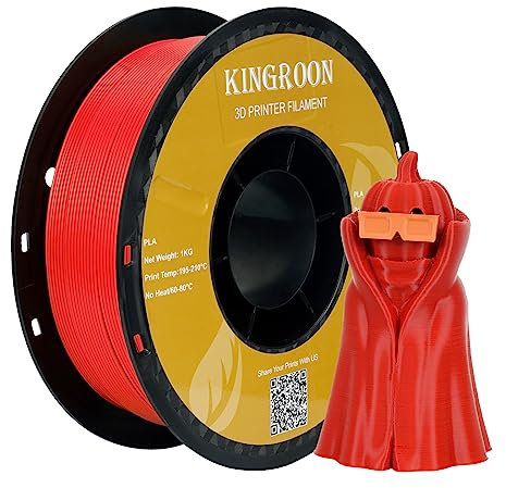 kingroon 3D Printer Filament PLA 3D-Druckerfilament,… (Polymilchsäure, PLA rot)