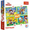 Tréfl - Mickey, Entre Amis - Puzzles 4en1, 4 Puzzles, 12 à 24 Éléments - Puzzles avec Personnages Disney, Mickey Mouse et ses Amis, Différents Degrés de Difficulté, pour Enfants à partir de 3 ans