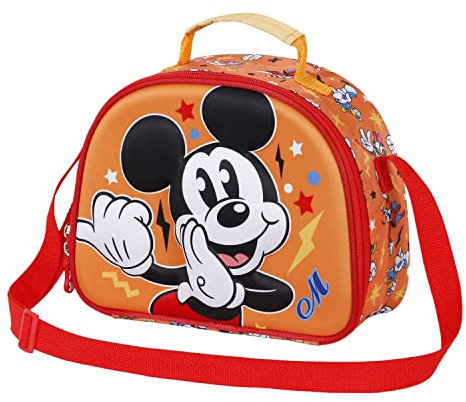 Disney Mickey Mouse Whisper-3D Lunch Bag, Orange, 25.5 x 20 cm