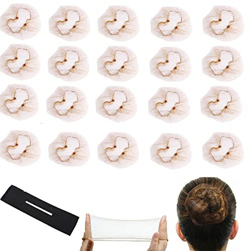 Haarnetz Dutt,Elastisches Haarnetz,Unsichtbare Haarnetze,Unsichtbare Elastisches Haarnetze,Bun Netze,Wiederverwendbare Nylon Haar Netze,Mit Haarknotenmacher,für Fernsehen,Tanz,Flugbegleiter,20 Stück