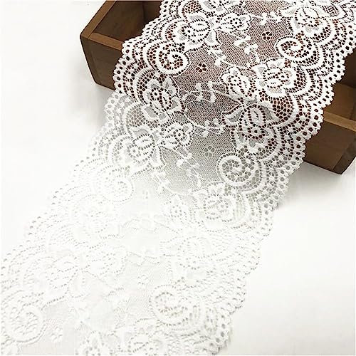 5 Yards 15 cm Breite Vintage Spitzenband, Spitzenbordüre Spitzenborte Zierband Dekoband Spitzenstoff Spitzenbesatz HäKelband Lace Textilborte WäSchespitze Spitzen Bänder zum Nähen, DIY Basteln(Weiss)