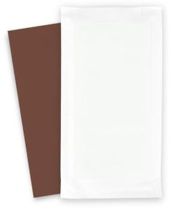 Hypafol Bestecktasche mit Serviette | 38x38cm, weiß, 1/8 Falz, 500 Stück | hochwertige Bestecktasche aus Papier | Serviette aus Zellstoff | für Geburtstage, Catering, Gastronomie & Kantine (braun)