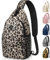 Pritent Umhängetasche für Damen und Herren, trendige Umhängetasche, Bakpack, lässige Brusttasche mit umwandelbarem Schultergurt, Reise-Umhängetasche für Wandern, Reisen, Outdoor (Leopardenmuster)
