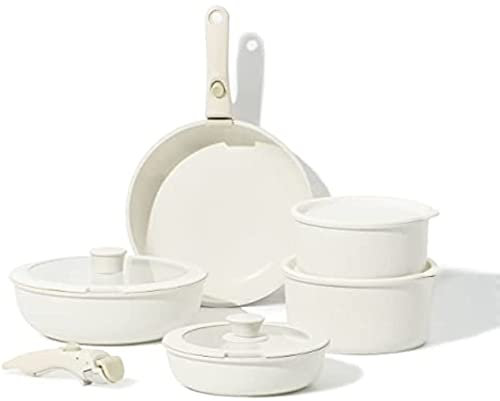BONOOL Ensemble de casseroles et poêles 11 pièces, Ensemble d'ustensiles de Cuisine antiadhésifs, poignée détachable, Ensembles d'ustensiles de Cuisine à Induction antiadhésifs