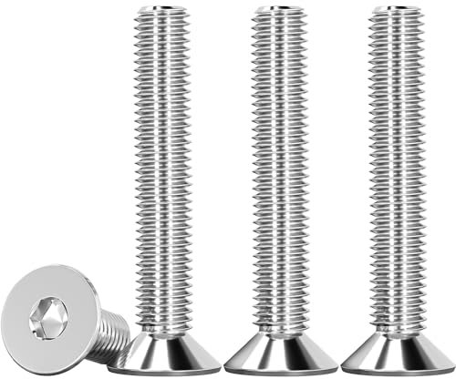 Drenky 25 Pièces M6 X 35mm Vis à Tête Fraisée, à Six Pans Creux Argent en Acier Inoxydable A2 V2A Vis à Tête Abaissée Norme DIN 7991 / ISO 10642 Vis Hexagonales