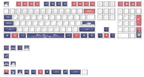 MOLGRIA PBT Pudding Christmas Keycaps 129 Set, Custom ASA Profile 4-Side Light Transparent Key Caps for 60/75/98 Percent Cherry MX Switch RGB Backlit Mechanical Gaming Keyboard ANSI Layout(White)
