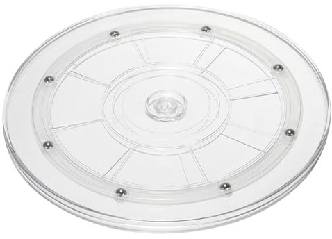 PATIKIL 9 Inch Heavy Rotating Swivel Stand with Steel Ball Bearings, 360° Rotation Turntable Lazy Susan Base for Big Screen TV Computers Monitors, Clear