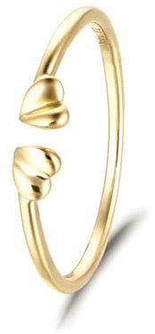 Ayoiow Gold Ringe Frauen 9K Liebe Ring Frauen Hochzeit