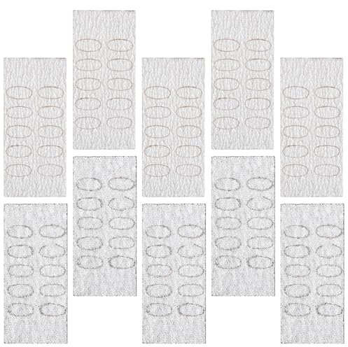 Housoutil Nail Pusher Self Sticker Sandpaper, 10 Sheets Flake File Trimming Nails Pre Polishing Sandpaper, Coarse and Fine Sand Nail Files Buffers, Nail Discs Pads for Beginners