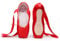 Xsclpomddy Ballett Spitzenschuhe Professionelle Ballettschläppchen Tanzschuhe mit Aufgenähten Bändern für Damen Mädchen,Red,39 EU