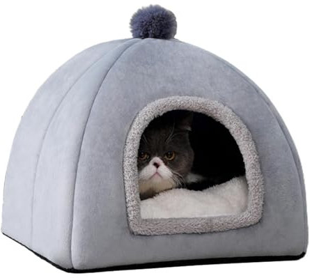 Hundehütte für den Innenbereich, warmes Katzenhaus für den Winter - 2-in-1-Hundehütte, Zwingerbettnest | Haustierhaus für den Innen- und Außenbereich für Zuhause, Balkon, Garage, Scheune, Flur, Bauern