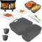PAMATIO 8Pcs Air Fryer Accessories for Tefal EY901840 Tower T17099 Lakeland Salter Ek5729 Air Fryer, Reuseable Air Fryer Silicone Liners for Large&Small Dual Drawer Air Fryer W/Rack(5.2L/3.1L Grey)